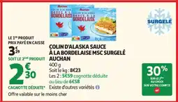 Auchan COLIN D'ALASKA SAUCE À LA BORDELAISE MSC SURGELÉ AUCHAN offre
