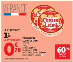 Auchan Camembert Coeur De Lion offre