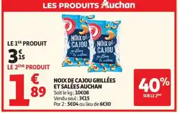 Auchan Noix De Cajou Grillées Et Salées Auchan offre