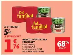 Auchan Haricots Verts Extra Fins d'Aucy offre
