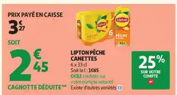 Auchan LIPTON PÊCHE CANETTES offre