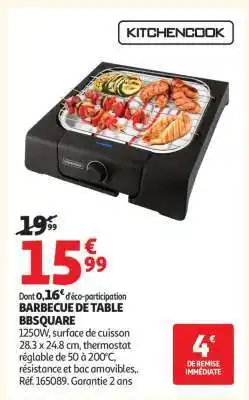 Auchan BARBECUE DE TABLE BBQSQUARE offre