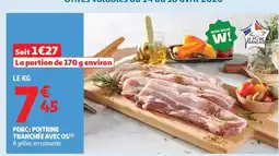 Auchan Porc : Poitrine Tranchée Avec Os offre