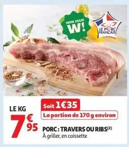 Auchan Porc : Travers Ou Ribs offre