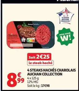 Auchan 4 Steaks Hachés Charolais Auchan Collection offre