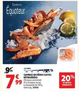 Auchan Gambas Entières Cuites Réfrigérées offre
