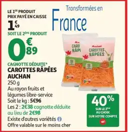Auchan Carottes Rapées Auchan offre