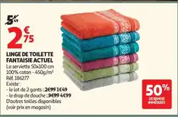Auchan Linge De Toilette Fantaisie Actuel offre
