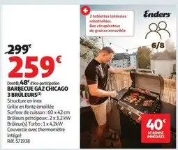 Auchan BARBECUE GAZ CHICAGO 3 BRÛLEURS offre