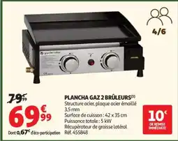 Auchan Plancha Gaz 2 Brûleurs offre