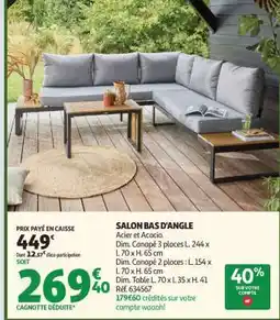 Auchan SALON BAS D'ANGLE offre