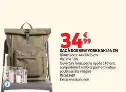 Auchan SAC À DOS NEW YORK KAKI 44 CM offre
