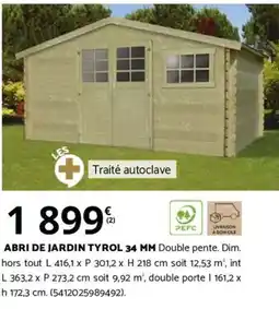Bricorama ABRI DE JARDIN TYROL offre