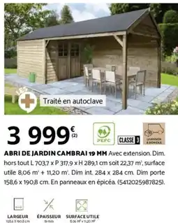 Bricorama ABRI DE JARDIN CAMBRAI offre