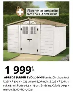 Bricorama ABRI DE JARDIN EVO offre