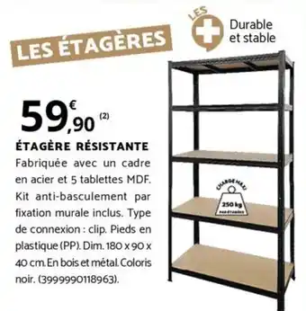 Bricorama ÉTAGÈRE RÉSISTANTE offre
