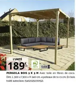 Bricorama PERGOLA BOIS 3 X 3 M offre