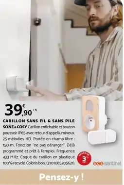 Bricorama CARILLON SANS FIL & SANS PILE SONE+COSY offre