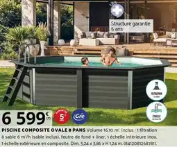 Bricorama PISCINE COMPOSITE OVALE 8 PANS offre