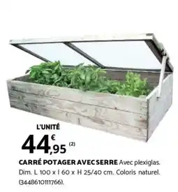 Bricorama CARRÉ POTAGER AVEC SERRE offre