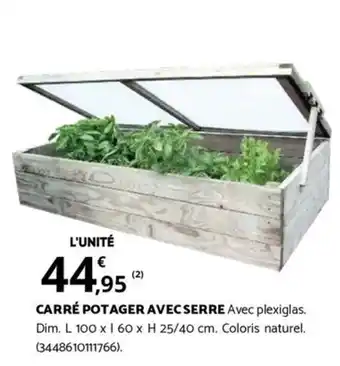 Bricorama CARRÉ POTAGER AVEC SERRE offre