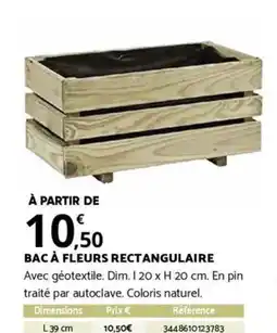 Bricorama BAC À FLEURS RECTANGULAIRE offre