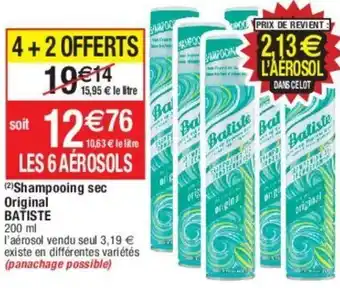 Migros Shampooing sec original BATISTE offre