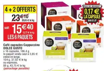 Migros Café capsules cappuccino DOLCE GUSTO offre