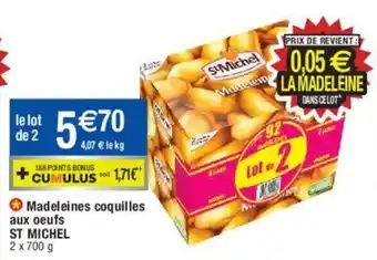 Migros Madeleines coquilles aux oeufs ST MICHEL offre