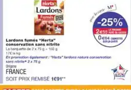Monop' HERTA Lardons fumés conservation sans nitrite offre