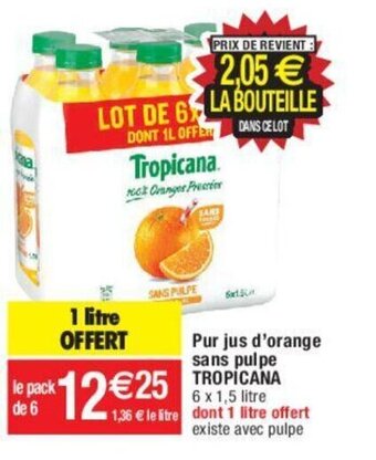 Migros Pur jus d'orange sans pulpe TROPICANA offre