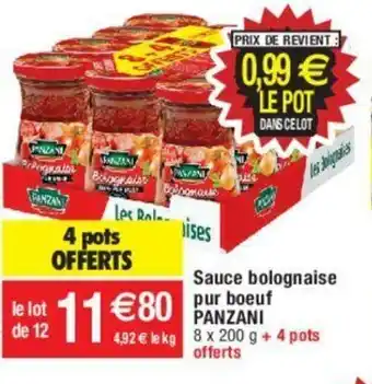Migros Sauce bolognaise pur bœuf PANZANI offre