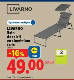 Lidl LIVARNO Bain de soleil en aluminium offre