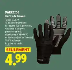 Lidl PARKSIDE Gants de travail offre