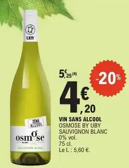 E.Leclerc VIN SANS ALCOOL OSMOSE BY UBY SAUVIGNON BLANC offre