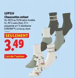 Lidl LUPILU Chaussettes enfant offre