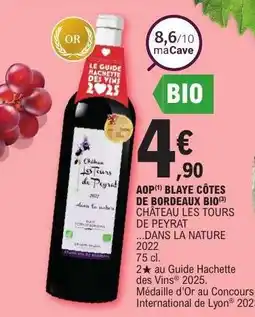 E.Leclerc AOP(1) BLAYE CÔTES DE BORDEAUX BIO(3) offre