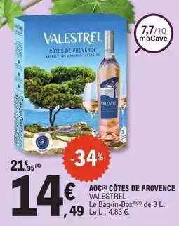 E.Leclerc AOC CÔTES DE PROVENCE VALESTREL offre