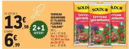 E.Leclerc TERREAU GERANIUMS ET PLANTES FLEURIES SOLDOR offre