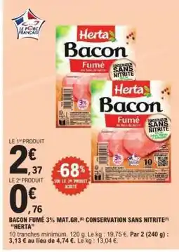 E.Leclerc HERTA Bacon fumé offre