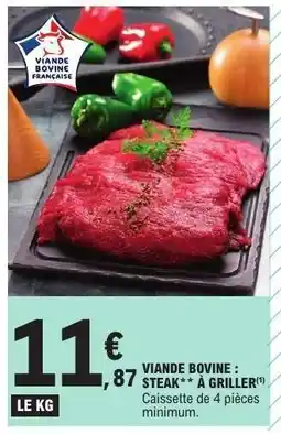 E.Leclerc Viande bovine : steak** à griller offre