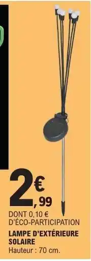 E.Leclerc LAMPE D’EXTÉRIEURE SOLAIRE offre