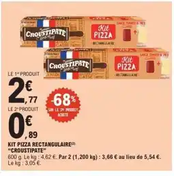 E.Leclerc KIT PIZZA RECTANGULAIRE CROUSTIPATE offre