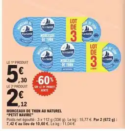 E.Leclerc Morceaux de thon au naturel 'Petit Navire' offre
