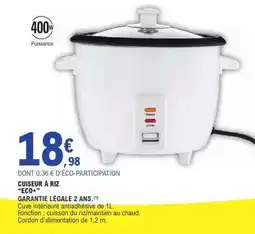 E.Leclerc Cuiseur à riz ECO+ offre