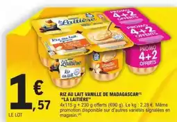 E.Leclerc Riz au Lait Vanille de Madagascar La Laitière offre