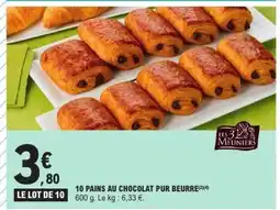 E.Leclerc 10 pains au chocolat pur beurre offre