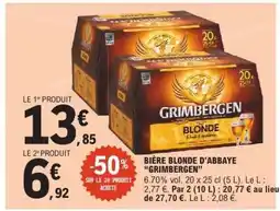 E.Leclerc BIÈRE BLONDE D'ABBAYE 'GRIMBERGEN' offre