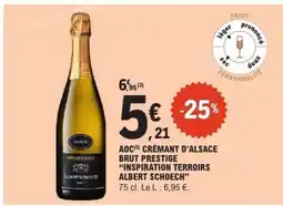 E.Leclerc AOC Crémant d'Alsace Brut Prestige Inspiration Terroirs Albert Schoech offre