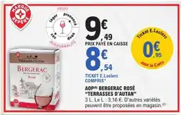 E.Leclerc AOP Bergerac Rosé 'Terrasses d'Autan' offre